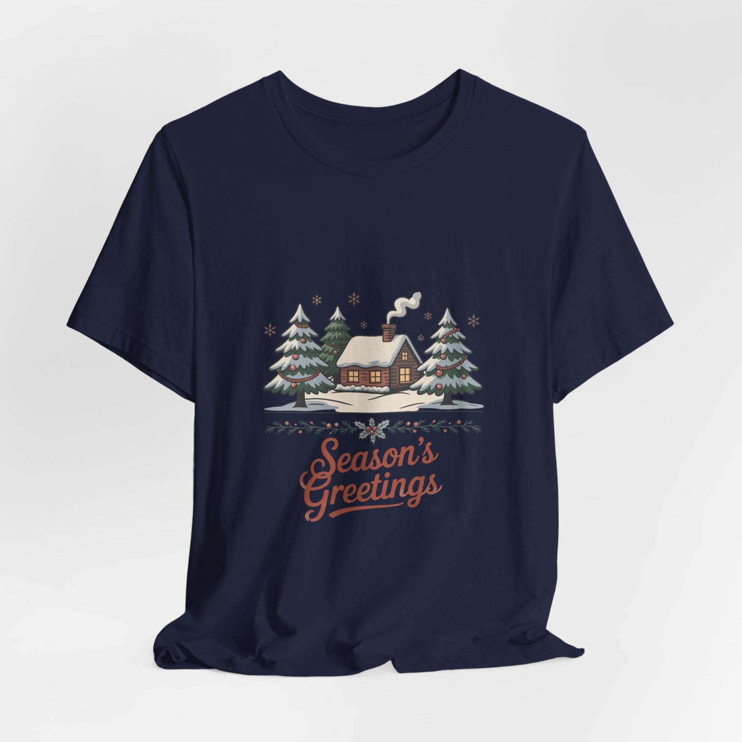 Season's Greetings Vintage Christmas Tee | retro holiday postcard, sepia holiday