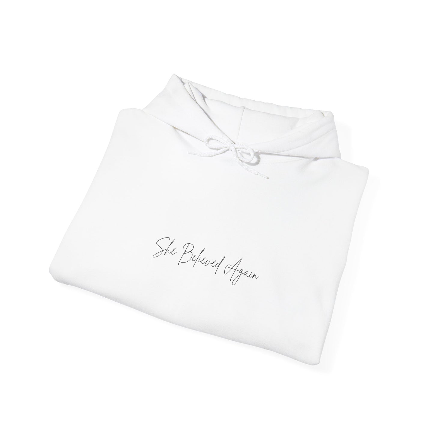 Minimal Script Hoodie — 'Take Perfectly Imperfect' White Pullover