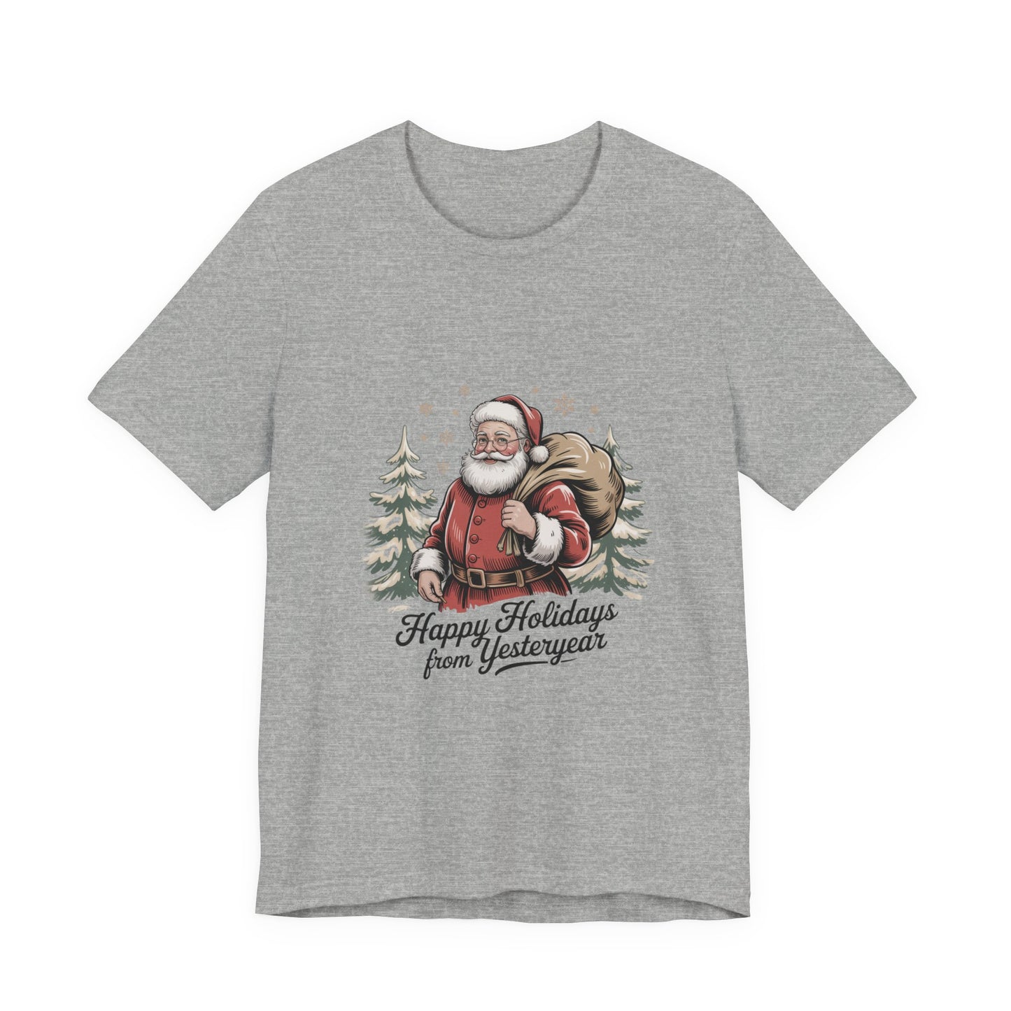 Vintage Christmas Postcard Santa Tee | retro holiday card design