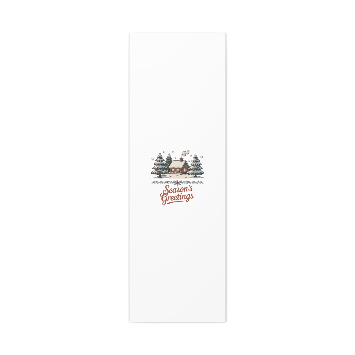 Vintage Christmas Postcard Seasons Greetings Canvas | Retro Holiday Card Design