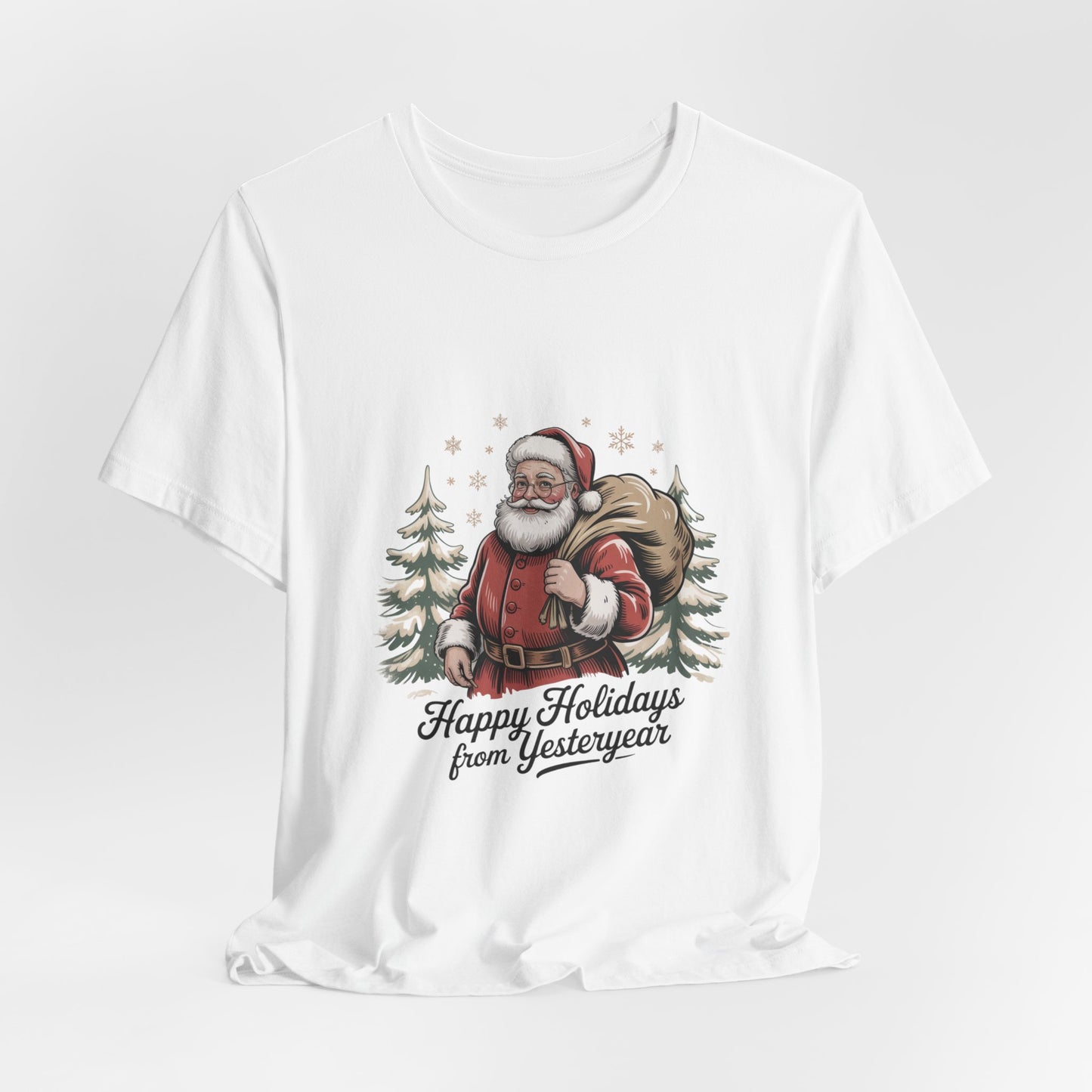 Vintage Christmas Postcard Santa Tee | retro holiday card design