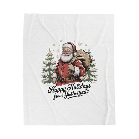 Vintage Christmas Postcard Santa Blanket | retro holiday card design