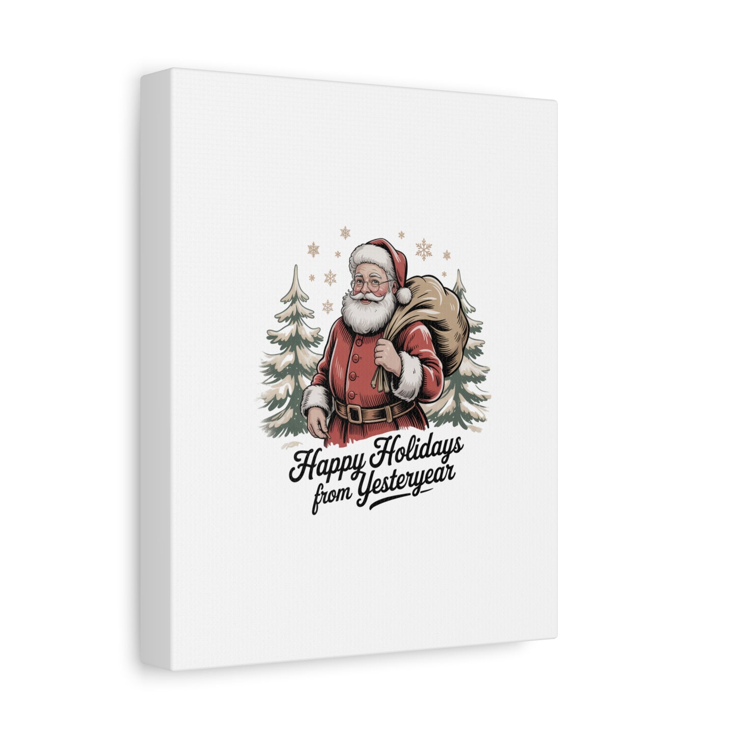 Vintage Christmas Postcard Canvas | Retro Holiday Card Design, Sepia Holiday