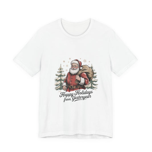 Vintage Christmas Postcard Santa Tee | retro holiday card design