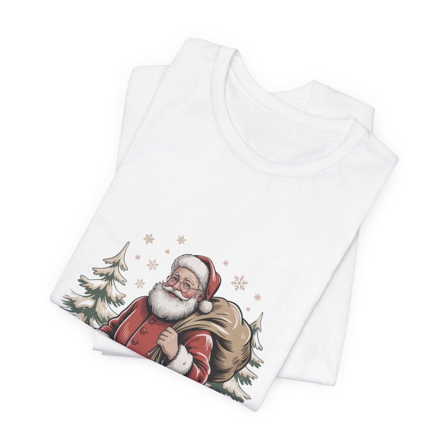 Vintage Christmas Postcard Santa Tee | retro holiday card design