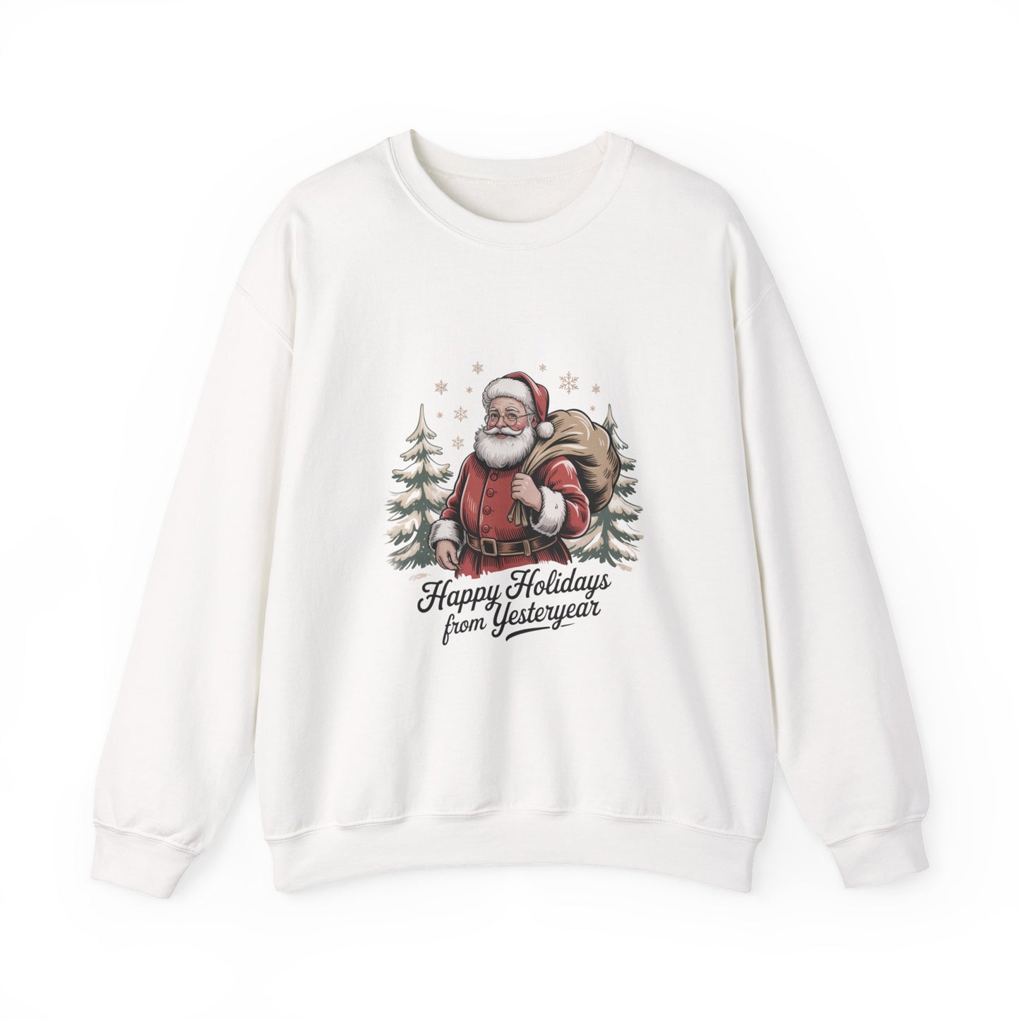 Vintage Christmas Postcard Santa Sweatshirt | retro holiday card design