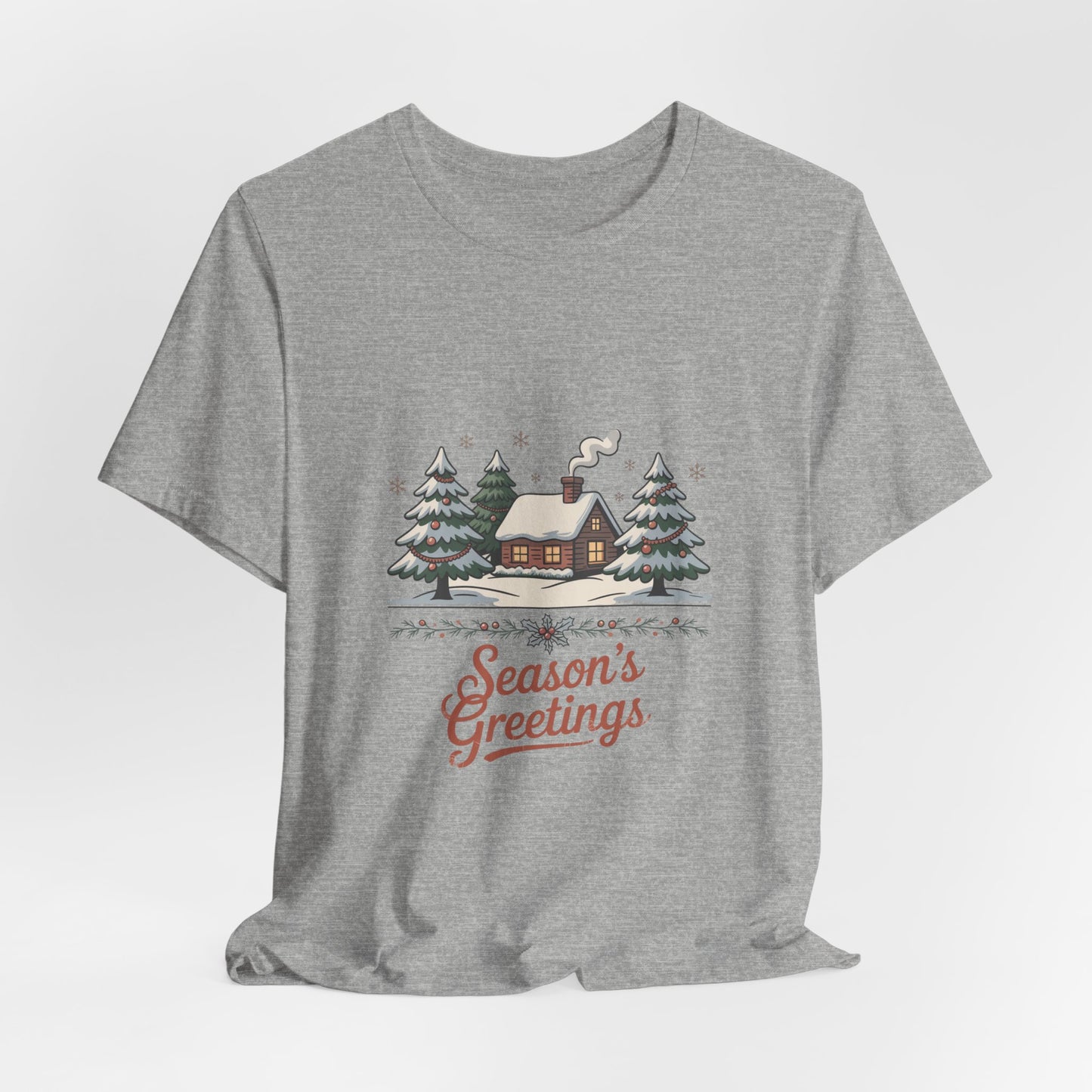 Season's Greetings Vintage Christmas Tee | retro holiday postcard, sepia holiday