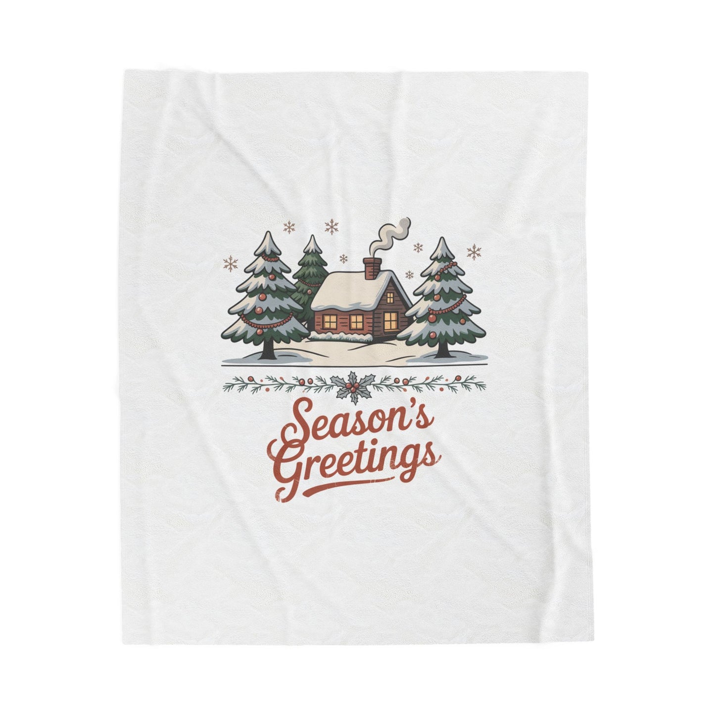 Season's Greetings vintage Christmas postcard Blanket | retro holiday card design