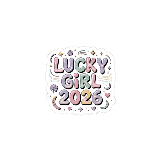 Lucky Girl 2026 Kiss-Cut Stickers | manifest luck, lucky charms