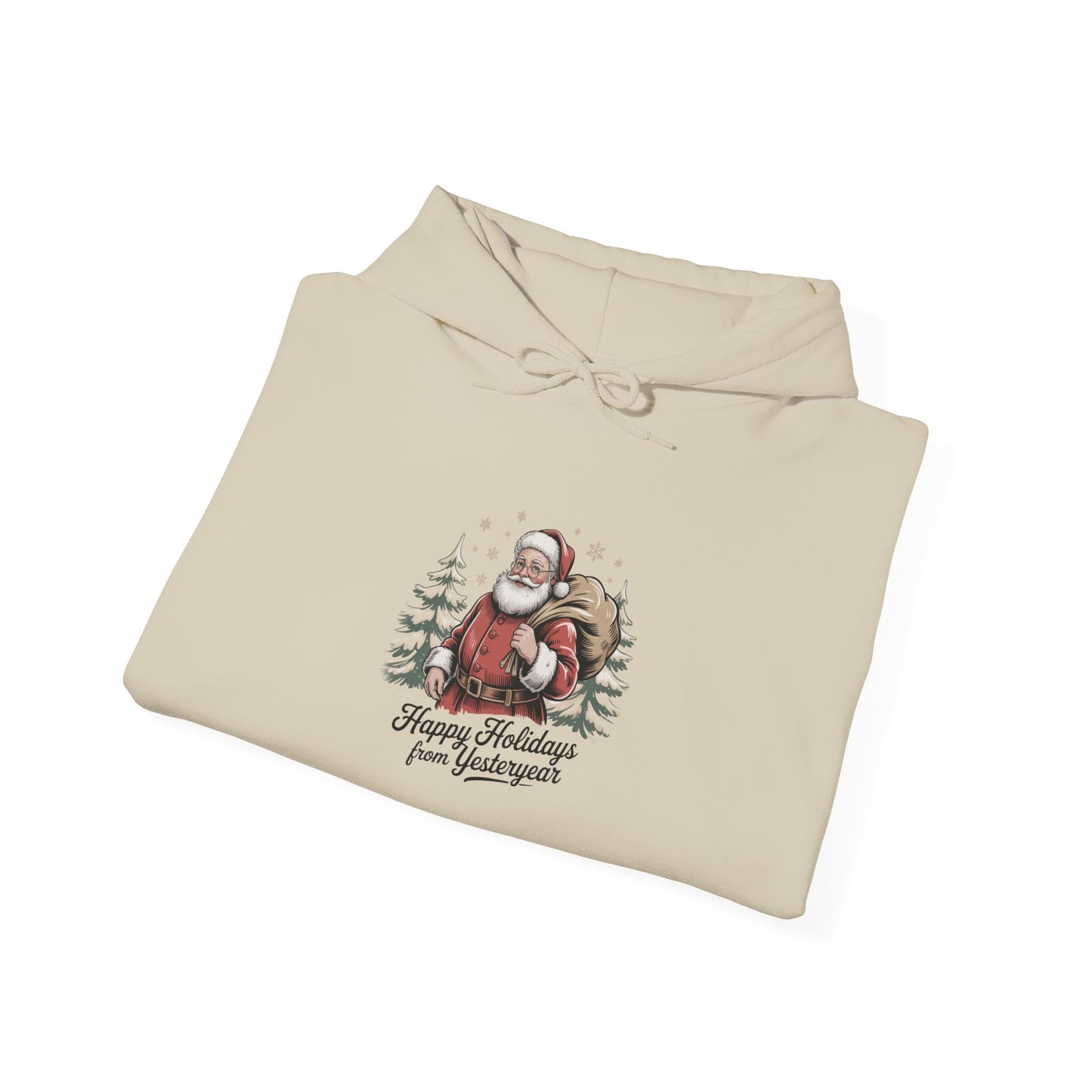 Vintage Christmas postcard Hoodie | retro holiday card design, sepia holiday