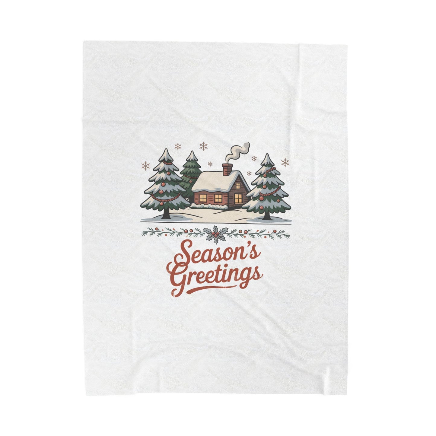 Season's Greetings vintage Christmas postcard Blanket | retro holiday card design