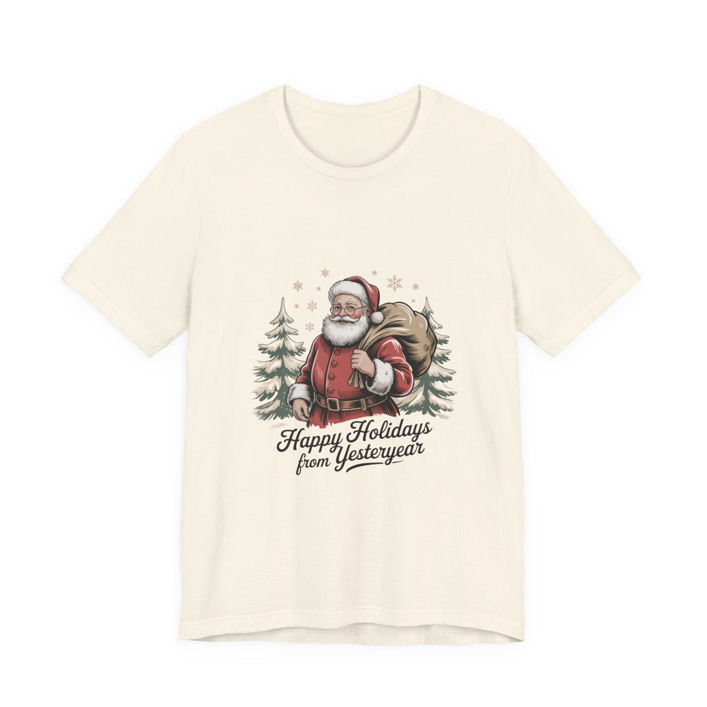 Vintage Christmas Postcard Santa Tee | retro holiday card design