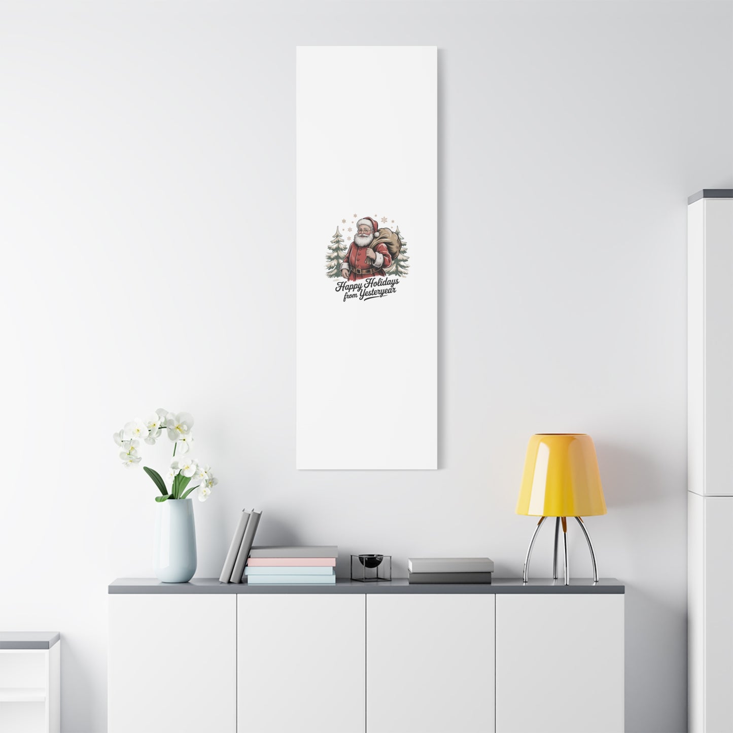 Vintage Christmas Postcard Canvas | Retro Holiday Card Design, Sepia Holiday