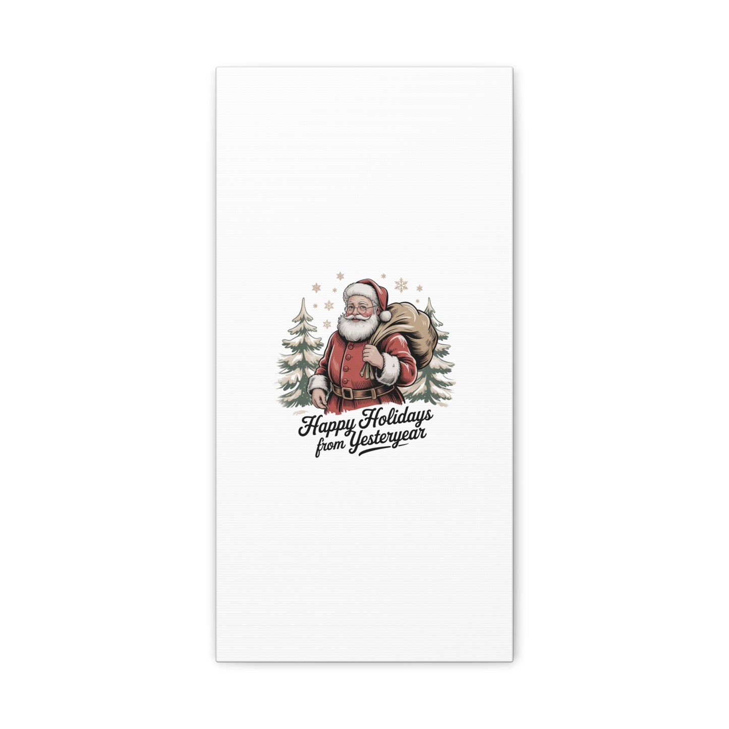 Vintage Christmas Postcard Canvas | Retro Holiday Card Design, Sepia Holiday