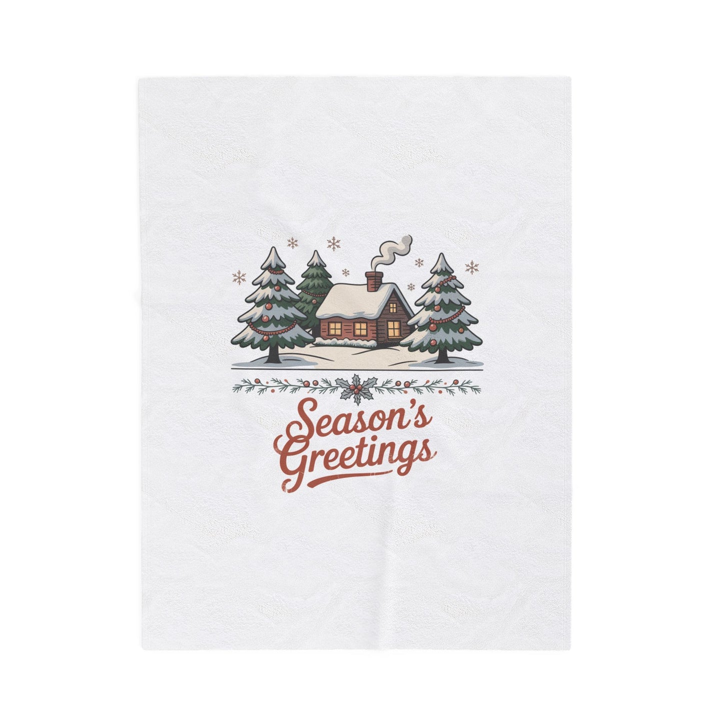 Season's Greetings vintage Christmas postcard Blanket | retro holiday card design
