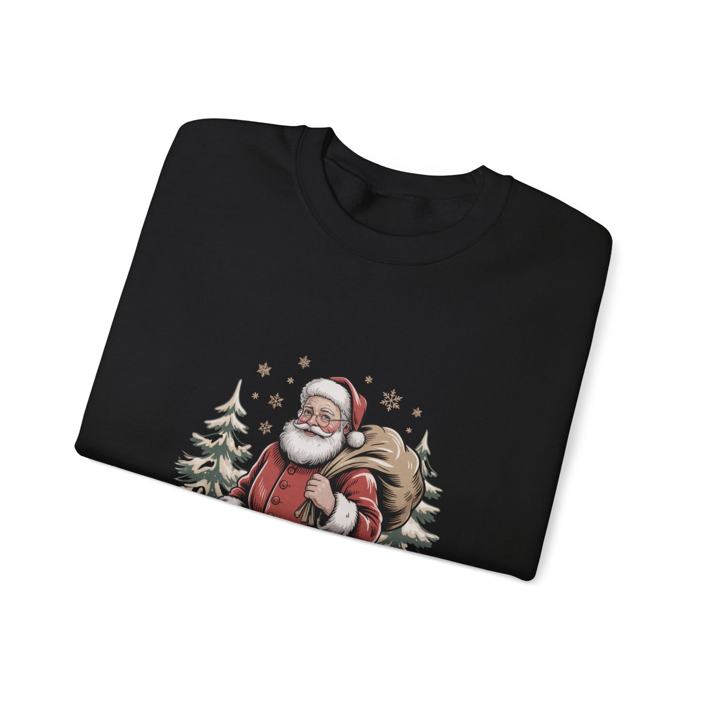 Vintage Christmas Postcard Santa Sweatshirt | retro holiday card design