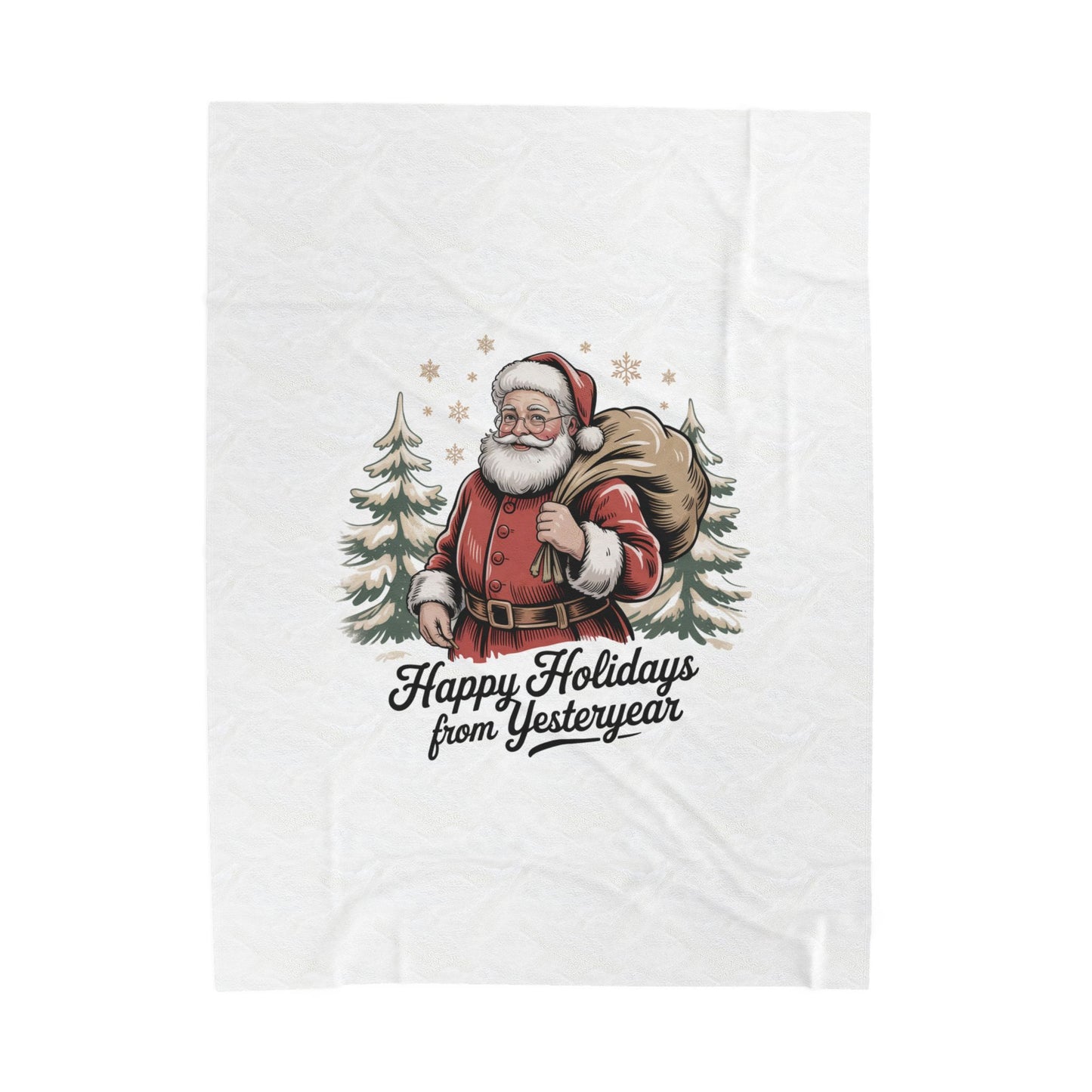 Vintage Christmas Postcard Santa Blanket | retro holiday card design