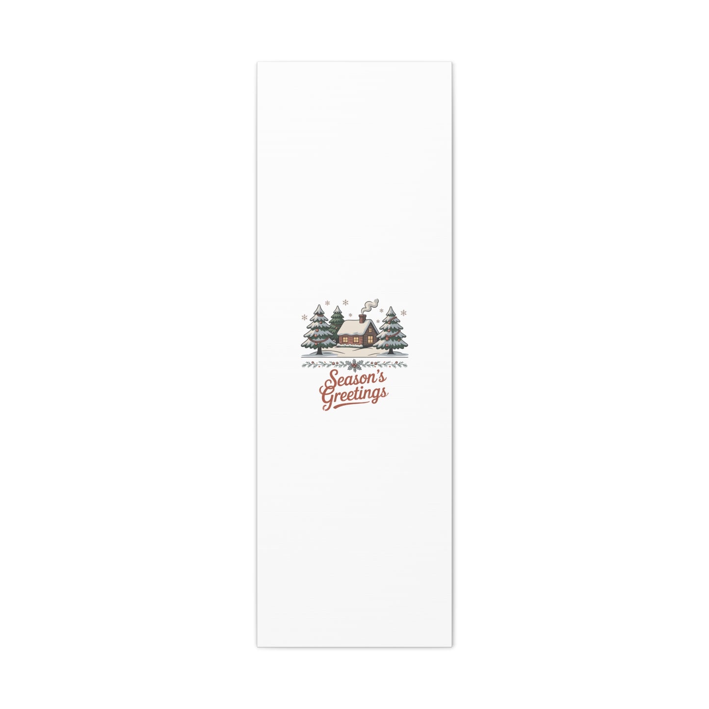 Vintage Christmas Postcard Seasons Greetings Canvas | Retro Holiday Card Design