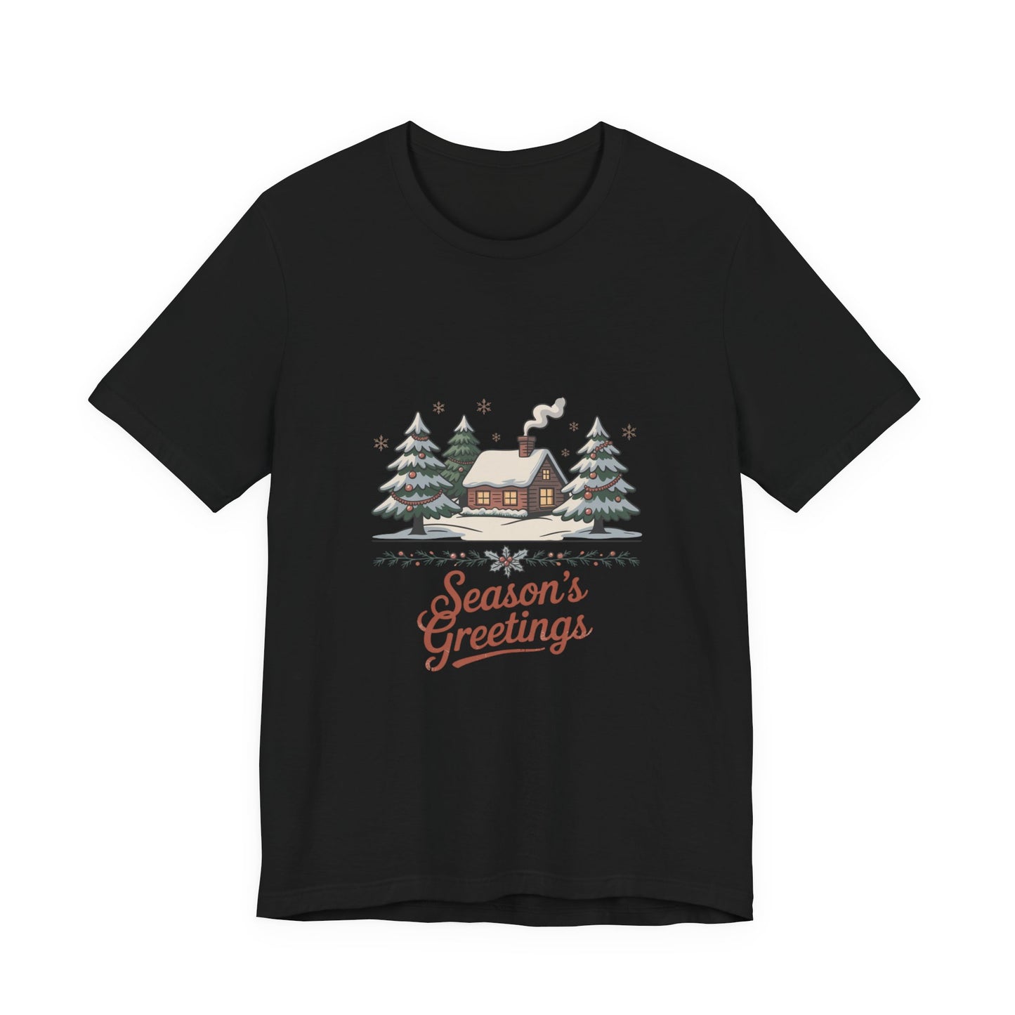 Season's Greetings Vintage Christmas Tee | retro holiday postcard, sepia holiday