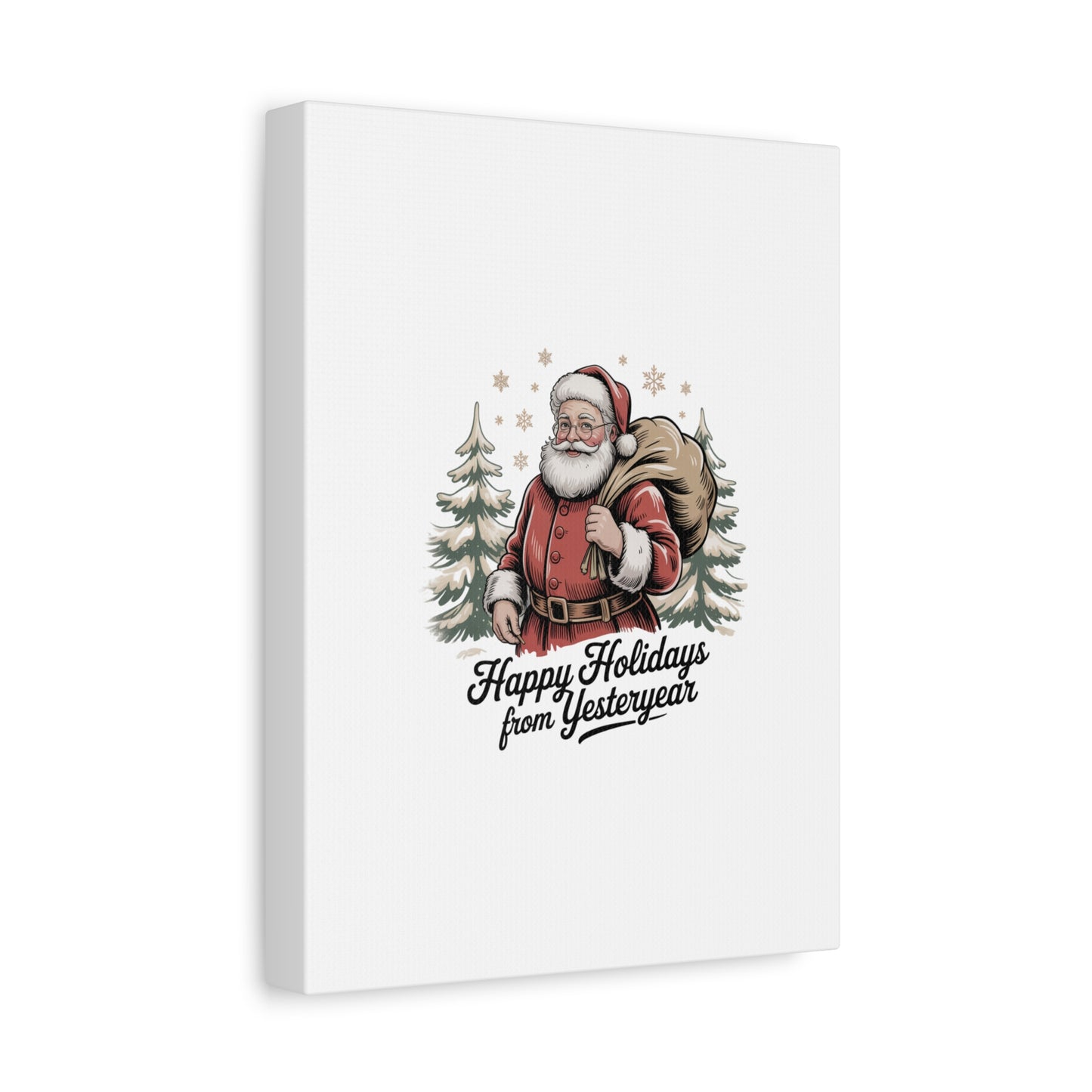 Vintage Christmas Postcard Canvas | Retro Holiday Card Design, Sepia Holiday