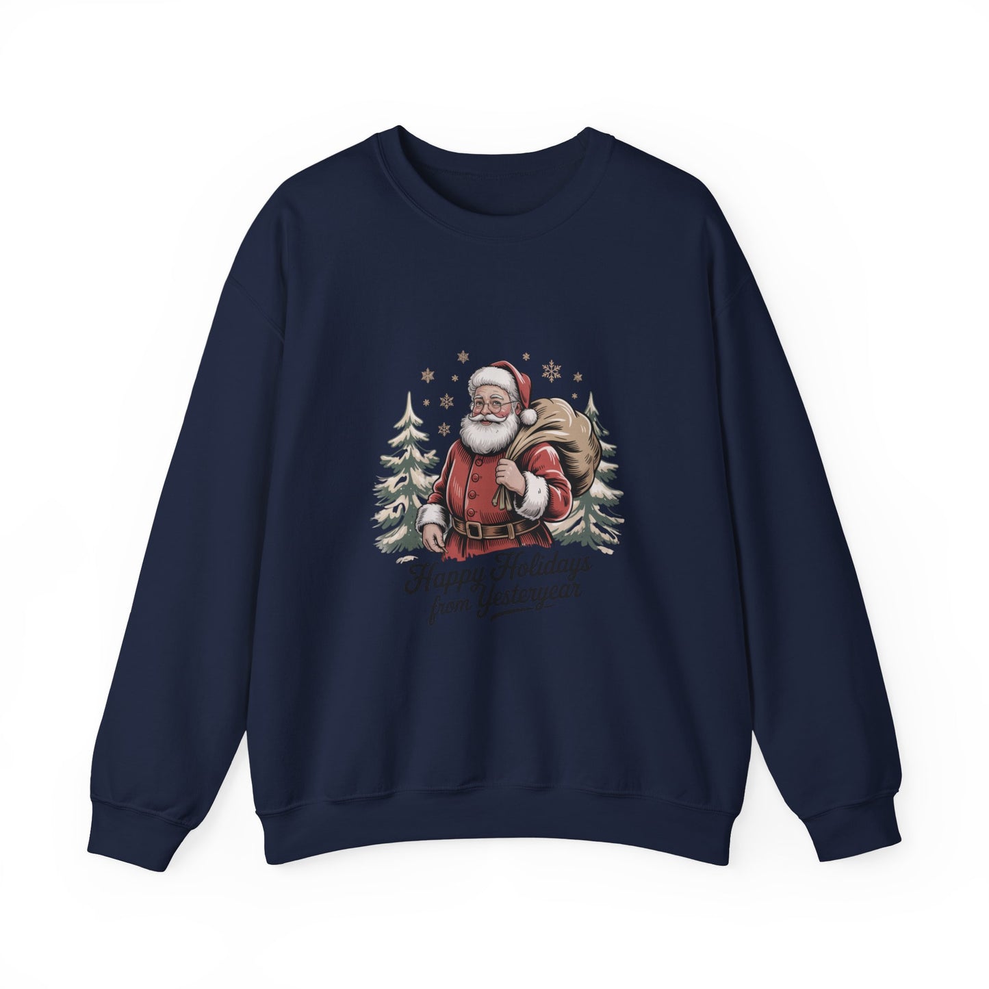 Vintage Christmas Postcard Santa Sweatshirt | retro holiday card design