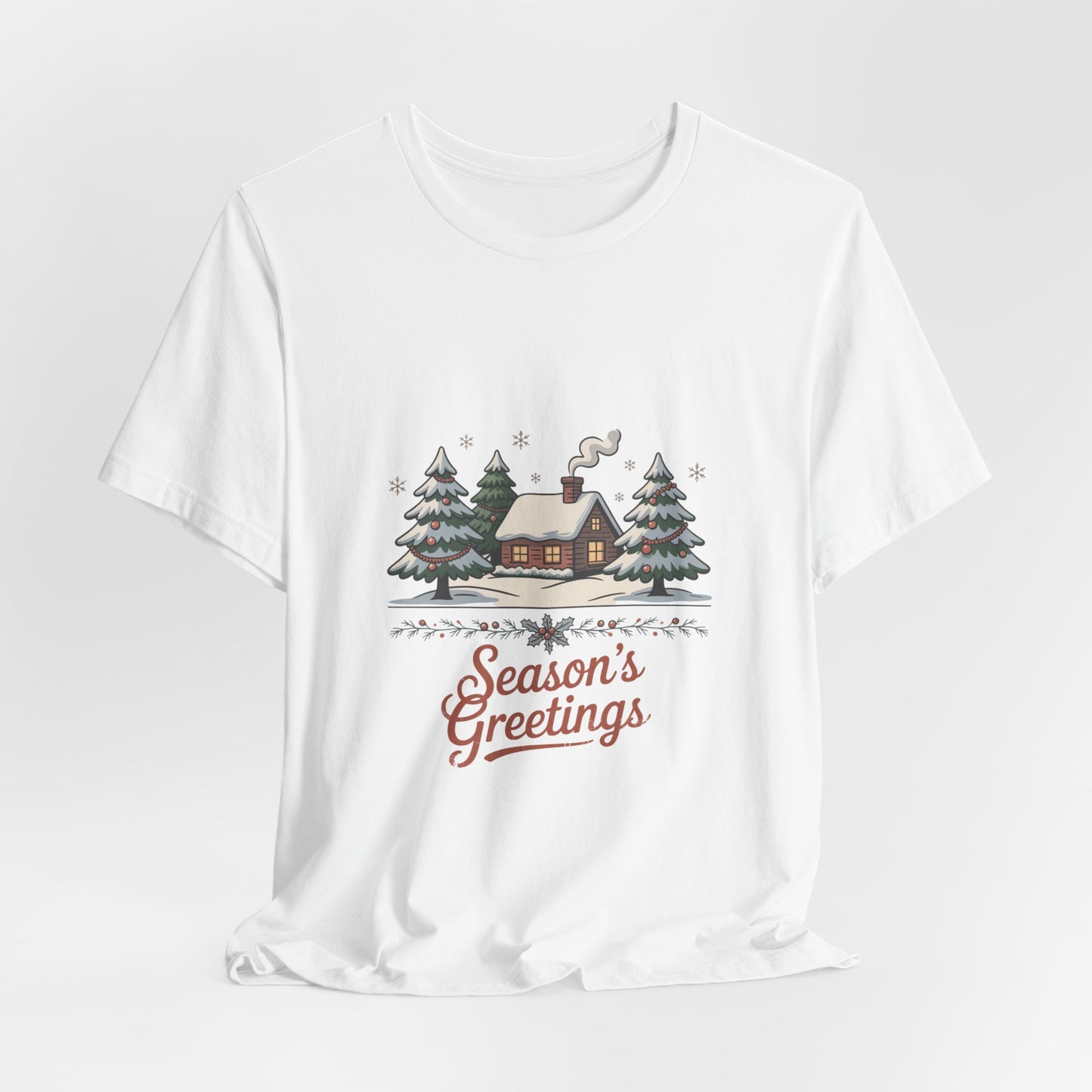 Season's Greetings Vintage Christmas Tee | retro holiday postcard, sepia holiday