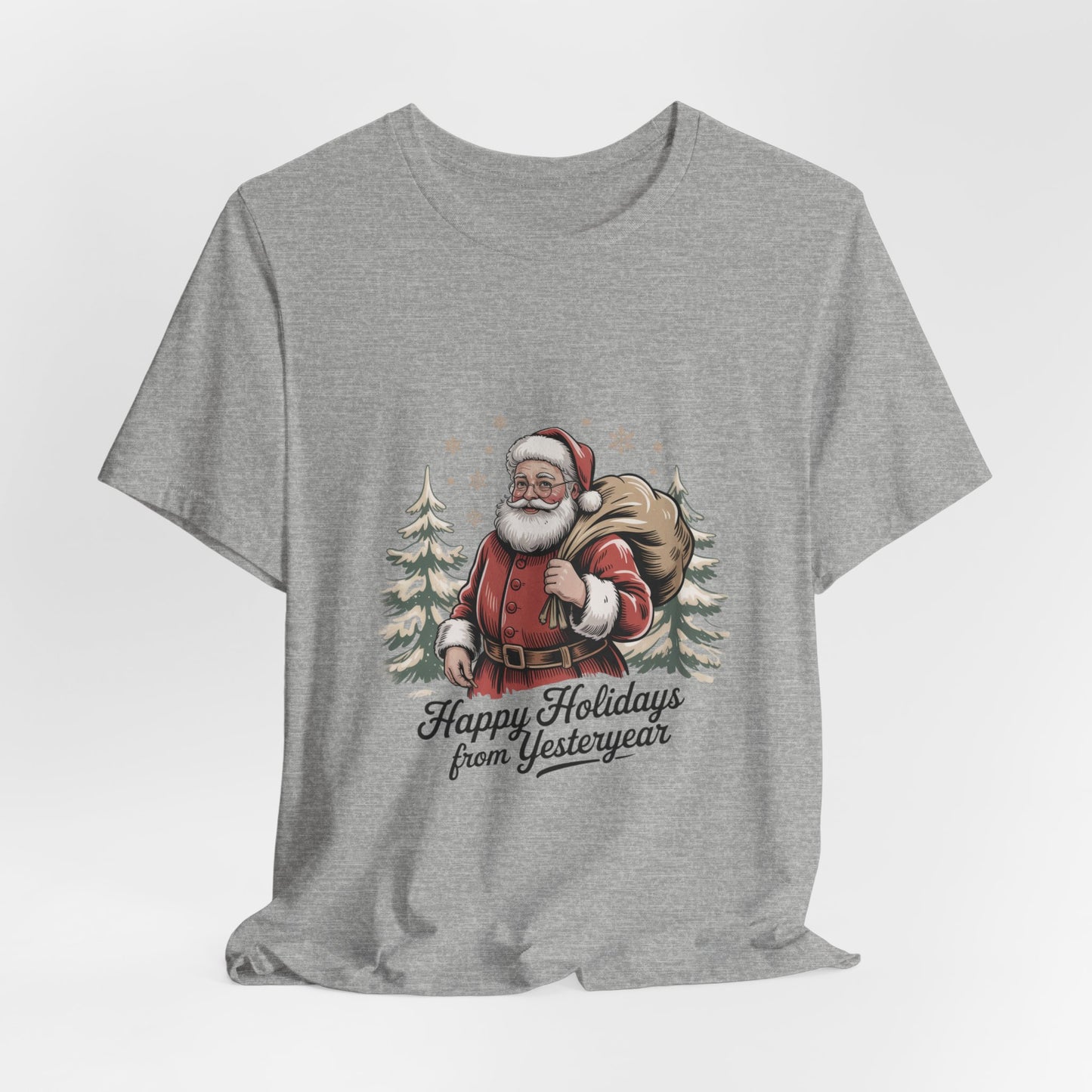 Vintage Christmas Postcard Santa Tee | retro holiday card design