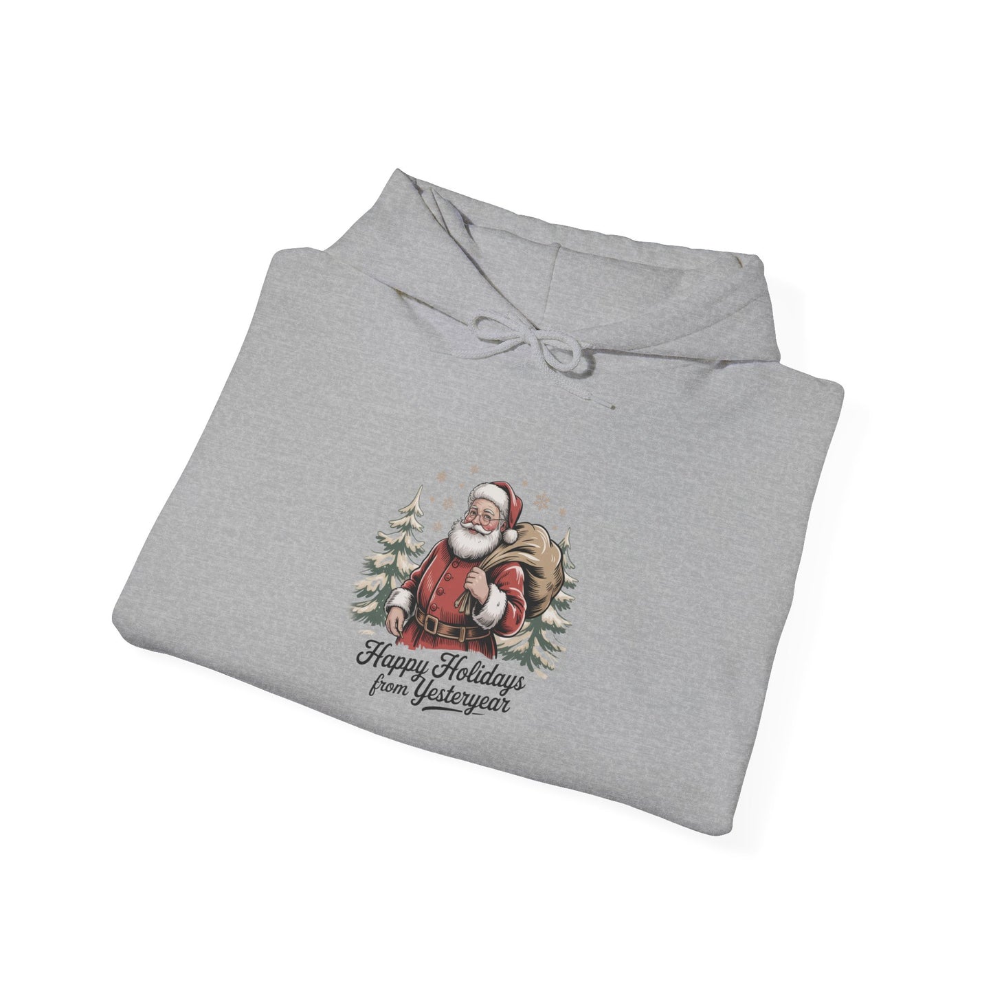Vintage Christmas postcard Hoodie | retro holiday card design, sepia holiday
