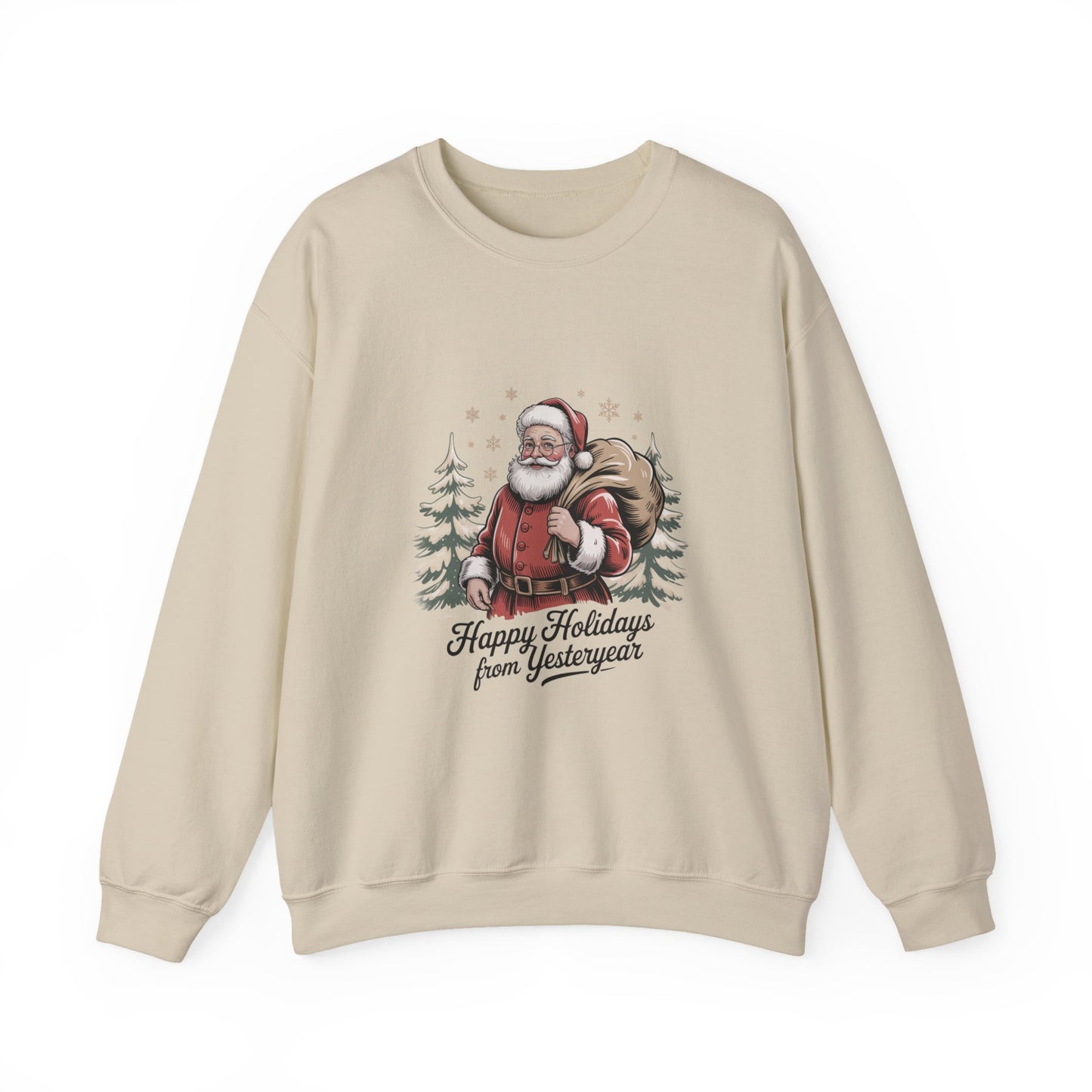 Vintage Christmas Postcard Santa Sweatshirt | retro holiday card design